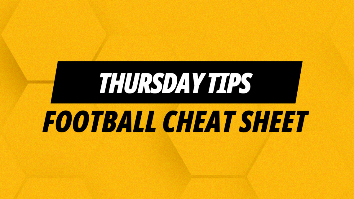 Thursday football cheat sheet tips and predictions